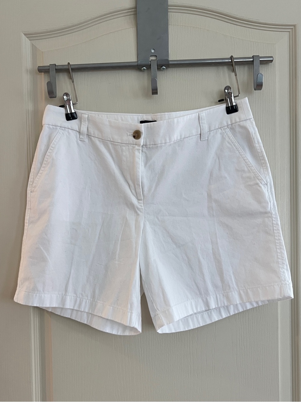 J. Crew Factory White Chino Cotton Shorts 7” inseam